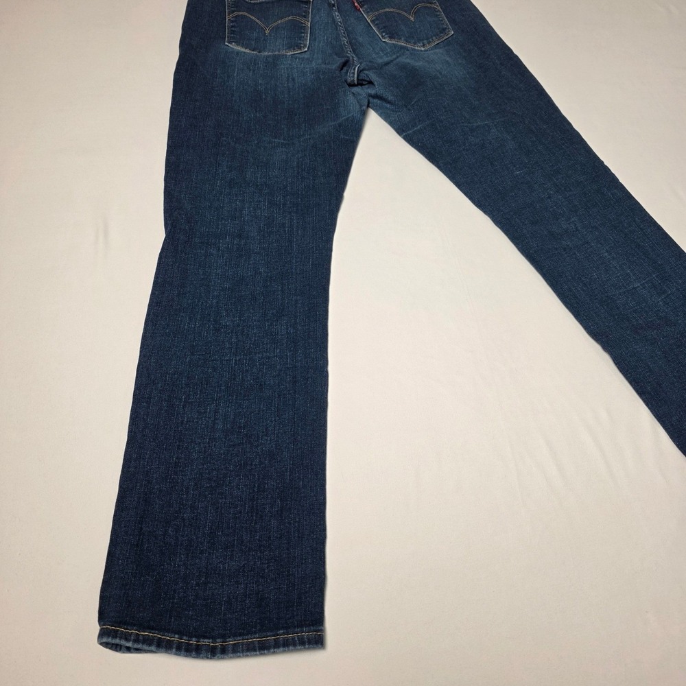 Levis Mid Rise Skinny Jeans Womens 12 Stretch Dark Blue Wash Denim Pants - Picture 12 of 13